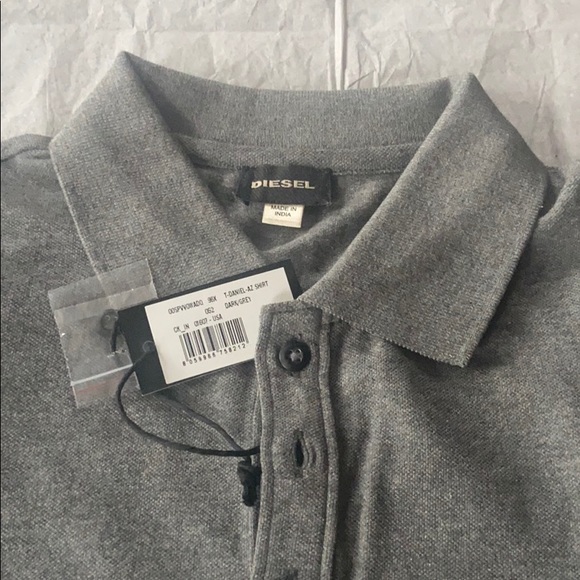 DIÉSEL POLO SHIRT GRAY  LARGE SIZE BRAND NEW - Picture 5 of 5